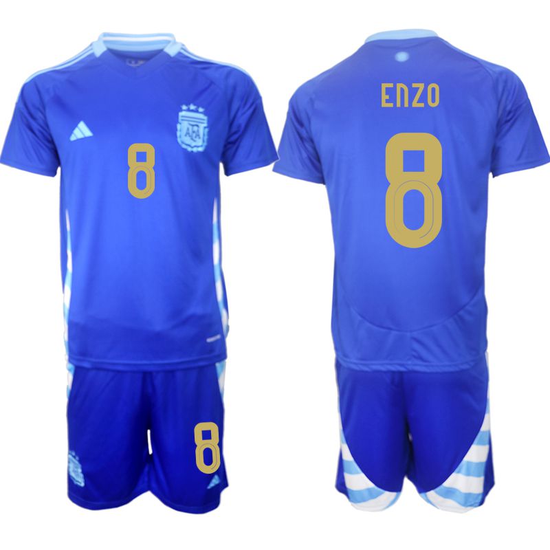 Men 2024-2025 Season Argentina away blue #8 Soccer Jersey